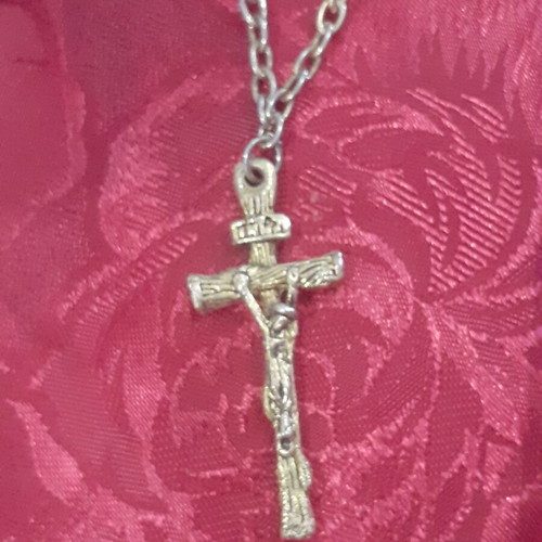 Vintage metal cross like new, gold color, 1970s