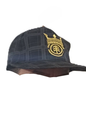 Black checkered hat 57 cm new, cotton