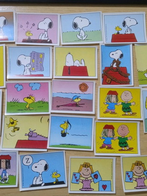 I Love Snoopy Panini stickers used, lot of 21