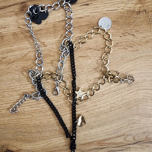 Charm necklaces like new, black and gold