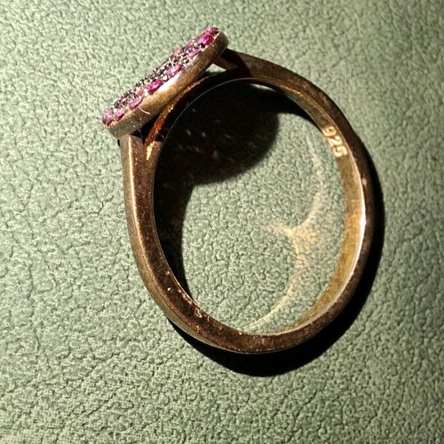 Silver 925 gold-plated ring used, pink and gold