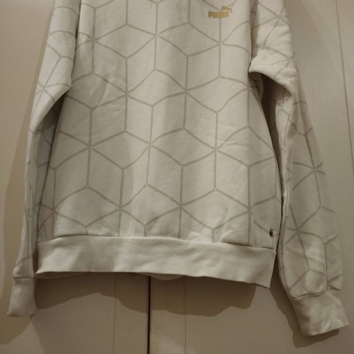 Puma men's hoodie white with rhombus pattern, like new