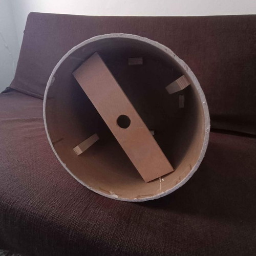 Floor lamp large column used, handmade with wood and LED