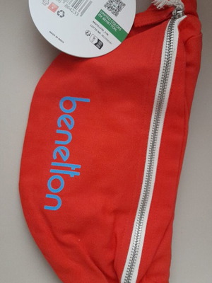Τσαντάκι μέσης Benetton καινούργιο, κόκκινο, cotton 100%