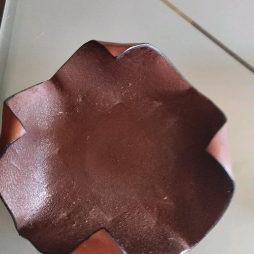 Ashtray from Italy new with kangaroo leather case