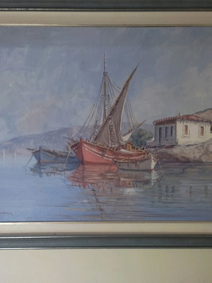 Oil painting I. Giannopoulos like new, seascape 83x63 cm