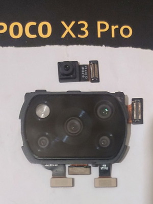 Poco X3 Pro cameras set used, front and back with rear glass