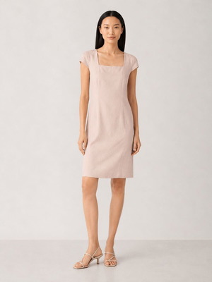 Rodika Zanian pink linen blend dress size 42 like new