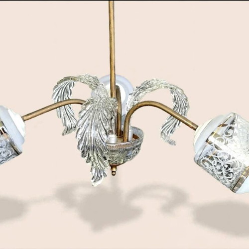 Vintage brass 3-light ceiling lamp Venetian style, like new