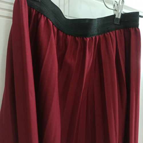Pleated skirt bordeaux new with black crop top set
