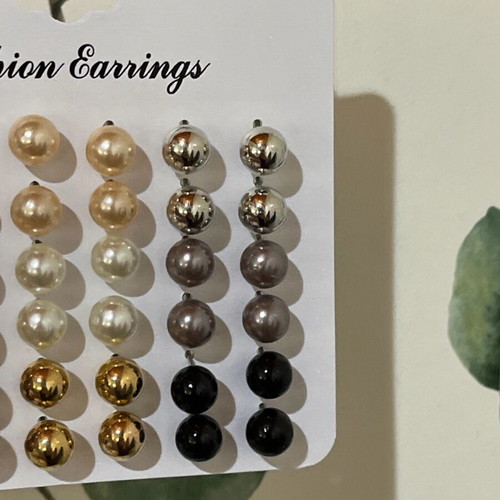 Pearl earrings new, pack of 36 pairs multicolor fashion jewelry