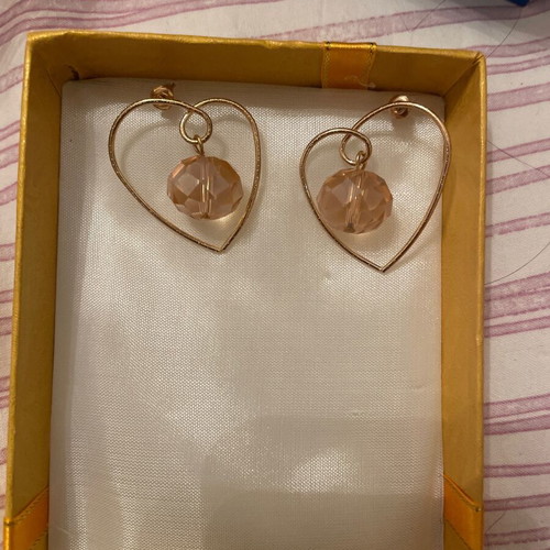 Earrings new pink and gold