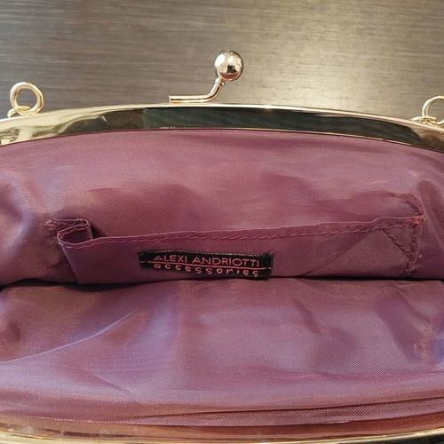 Vintage Alexi Andriotti floral purple and green handbag used