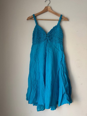 Cotton Summer Dress blue, size L, like new