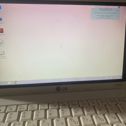 Netbook LG X120 used, battery not working, Windows issues