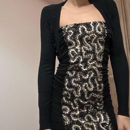 Bsb dress medium and bolero small like new, black and gold