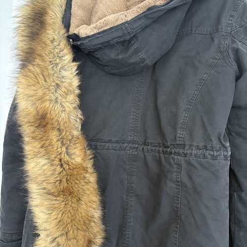 Palablu unisex jacket with removable fur and hood, black