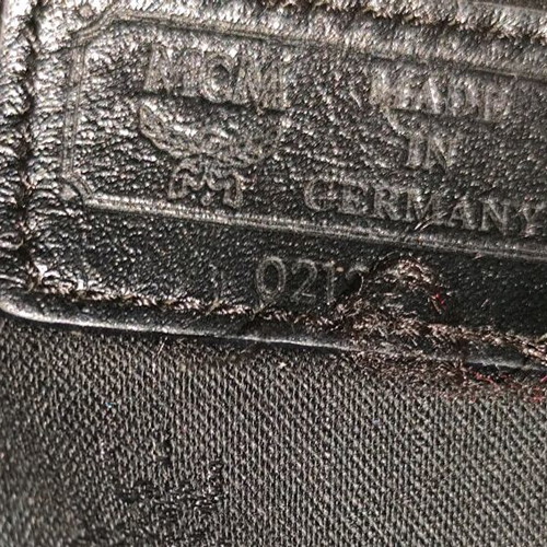 MCM vintage shoulder bag used, black with Visetos logo
