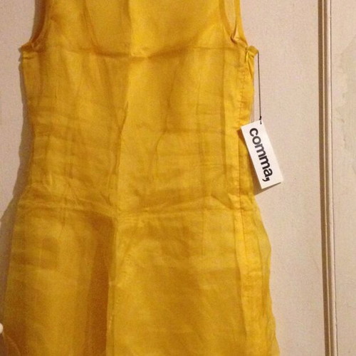 Comma dress 100% silk new, yellow, size 38