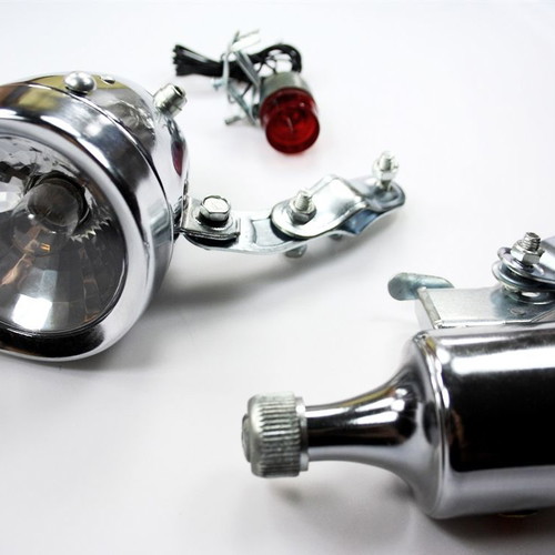 Bicycle lights dynamo set new retro 1960