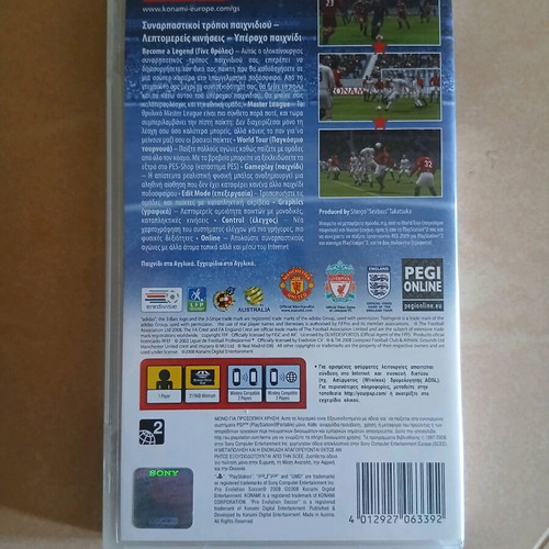 Sony PSP Game Pro Evolution Soccer 2009 like new