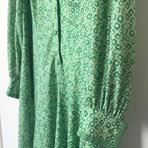 Vintage dress like new, custom made, green satin XXL