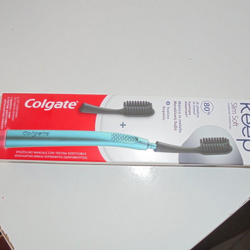 Colgate Keep toothbrush new, metal, soft, with replacement head