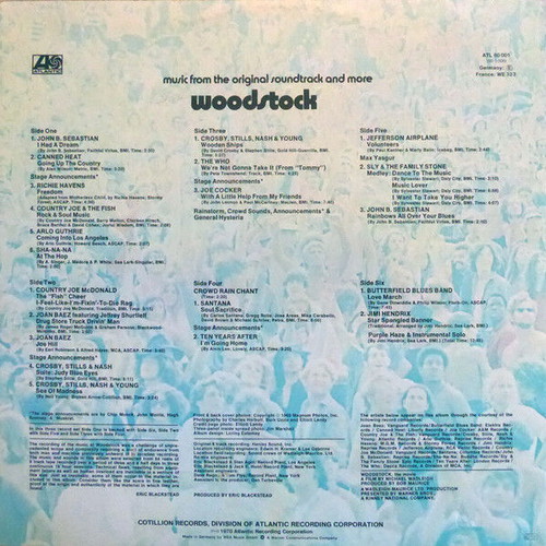 Woodstock Music From The Original Soundtrack 3 Record Set used, rock