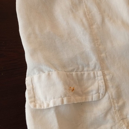 Linen jacket white hand made XL like new