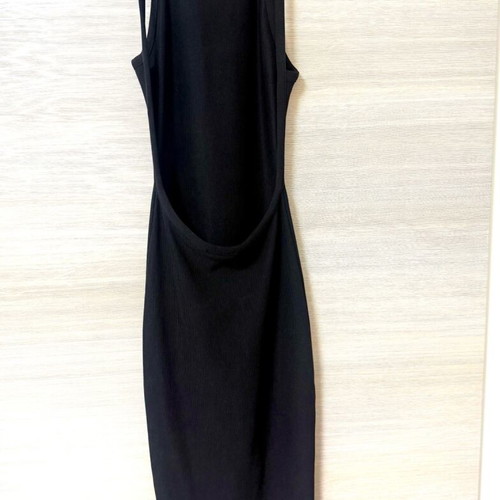 Bershka Night Out Maxi Pencil Backless Dress New Black