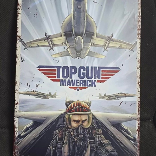Metal decorative sign Top Gun Maverick vintage design like new