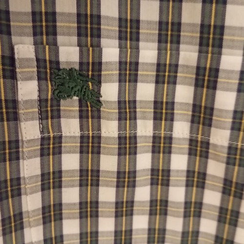 Burberrys vintage women's checked shirt XL like new, khaki white yellow