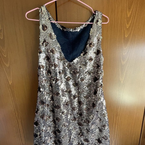 Zara sequin dress, medium size, beige and brown