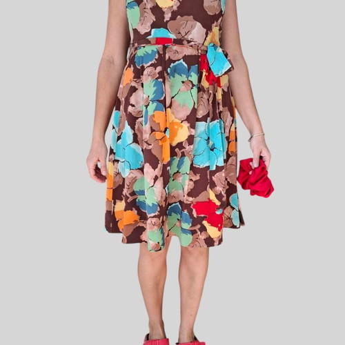 Laura Ashley Silk Floral Dress EU 36 UK 10 like new