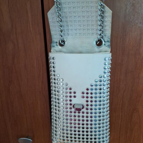 Stradivarius shoulder bag with studs like new, white silver