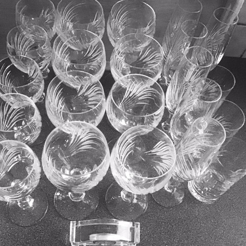 Nachtman crystal glasses set of 20 with collectible crystal clock new