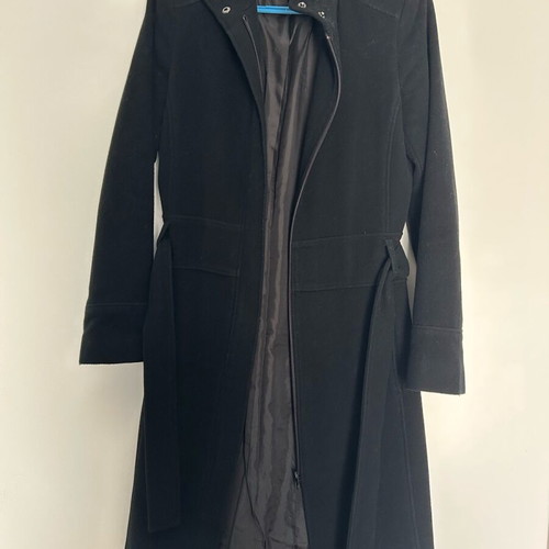Black Etam coat size S like new with belt