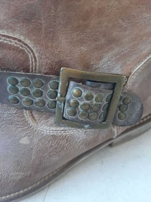 Vintage boots used, natural leather, size 37, beige