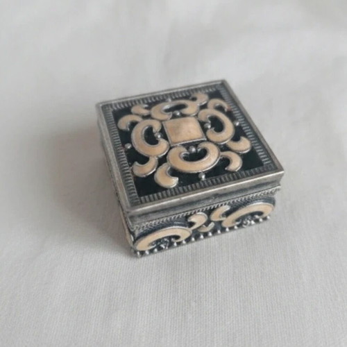 Vintage metal box like new with intricate engravings