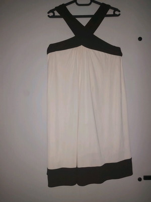 Diane von Furstenberg dress used, cream with brown band, size M