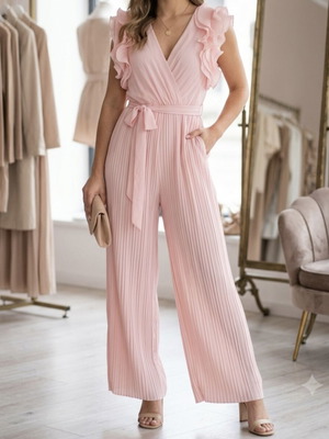 Jumpsuit new, pink, size S 36 8, elastic waist 30-40cm, length 140cm