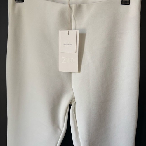 Zara white women's flare pants new, size L