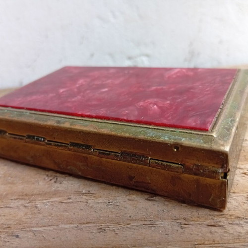 Music Box Powder Compact metal 9/6 cm used