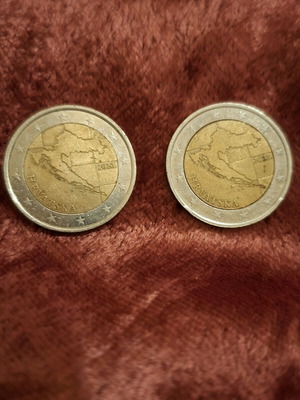Croatia 2 Euro coins used, pack of 2