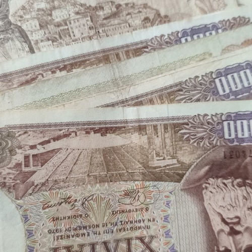 1000 Drachma banknotes used, pack of 25, 1970