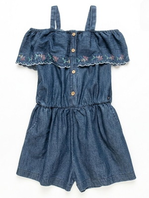 Alouette Denim One-Piece Shorts Romper Like New For Girl 5-6 Years