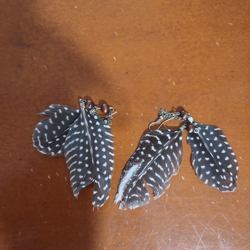 Handmade feather earrings set of 5 pairs