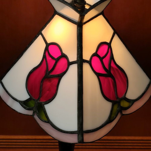 Stained glass table lamps, set of 2