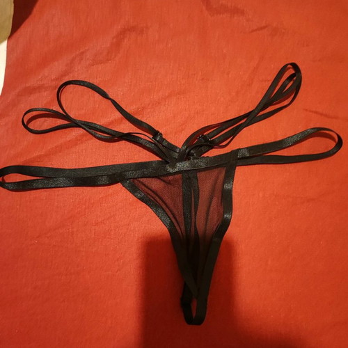 Lingerie set mesh with adjustable size, new, black