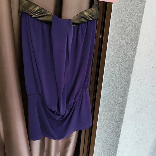 You Too Exclusive women's top vintage like new, purple with gold details